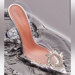 Amina Muaddi Begum Glass Sling 95 Transparent PVC